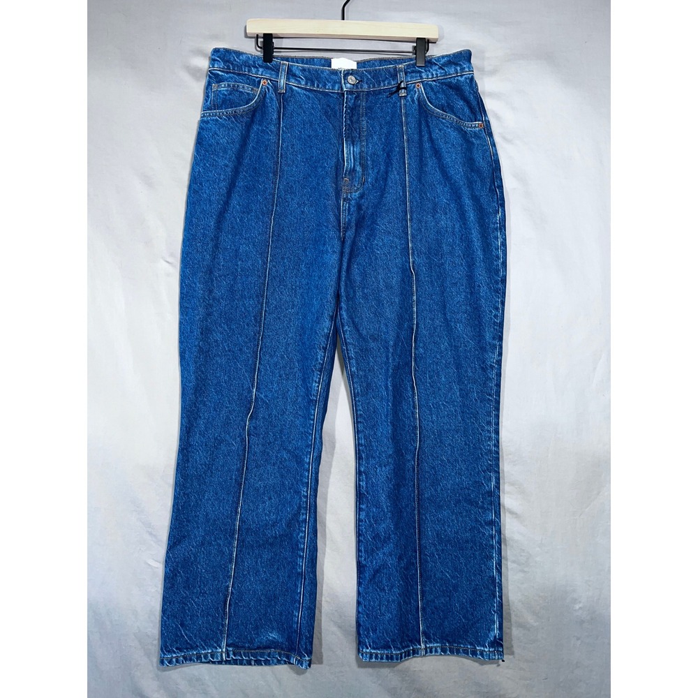 Reformation Mia High Rise Vintage Ankle Bootcut Jeans Blue Rigid Denim 33 NWT